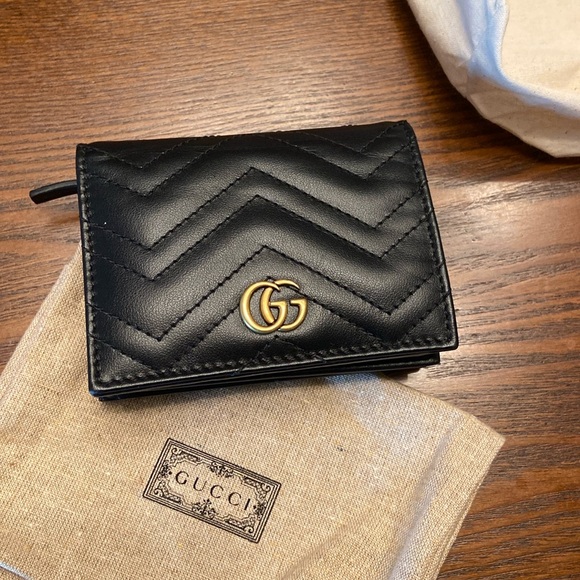 Gucci Handbags - Gucci GG Marmont Card Case Wallet Black